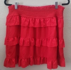 Red Ruffle Skirt
